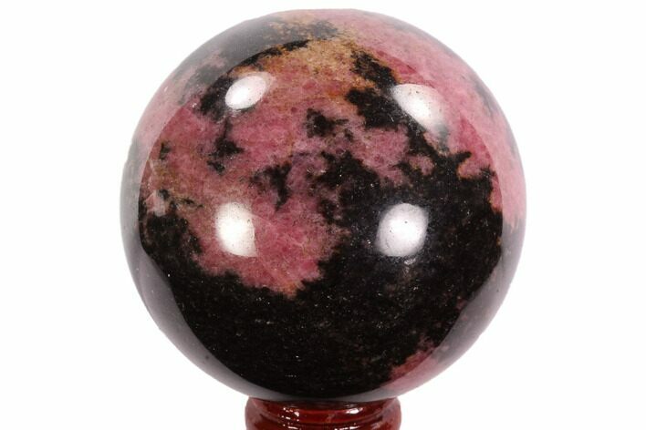 Polished Rhodonite Sphere - Madagascar #95045